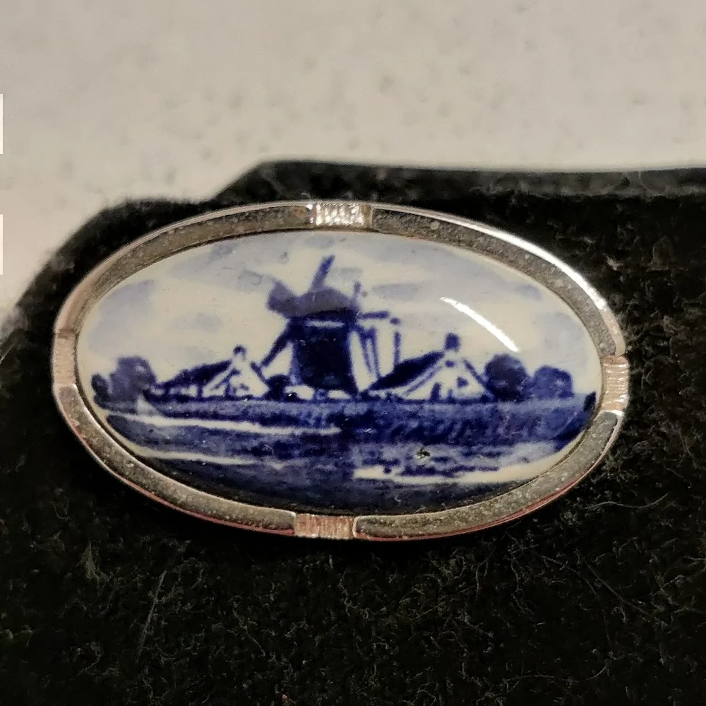 Vintage Delft Holland Porcelain Cufflinks